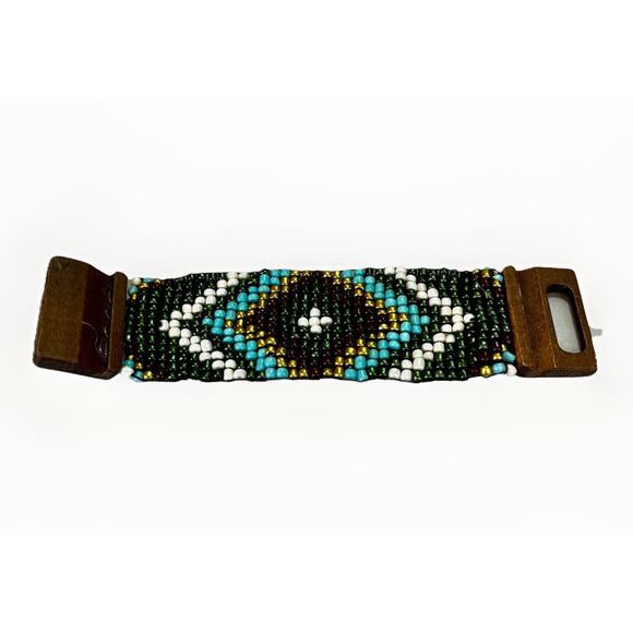 Authentic Southwest Handmade Seed Bead Bracelet Native American Style Jewelry 8” - Picture 3 of 8